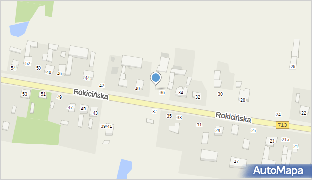 Łaznowska Wola, Rokicińska, 38, mapa Łaznowska Wola