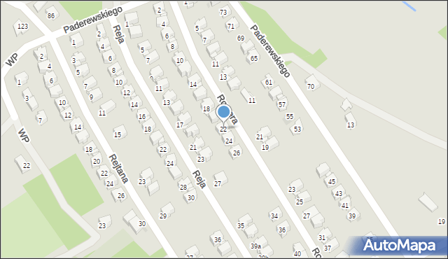 Limanowa, Romera Eugeniusza, prof., 22, mapa Limanowa
