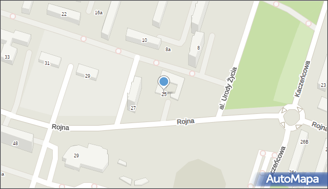 Łódź, Rojna, 25, mapa Łodzi