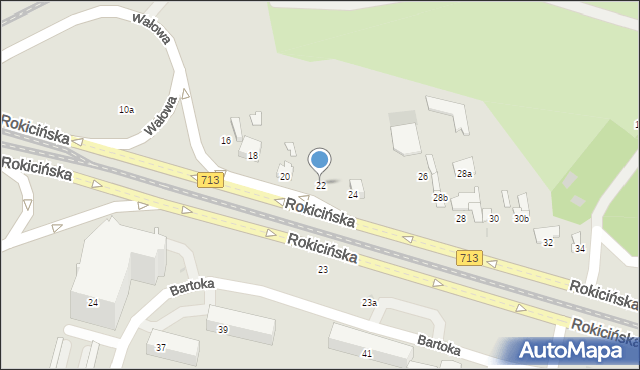 Łódź, Rokicińska, 22, mapa Łodzi