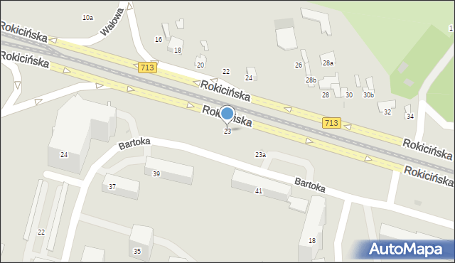 Łódź, Rokicińska, 23, mapa Łodzi