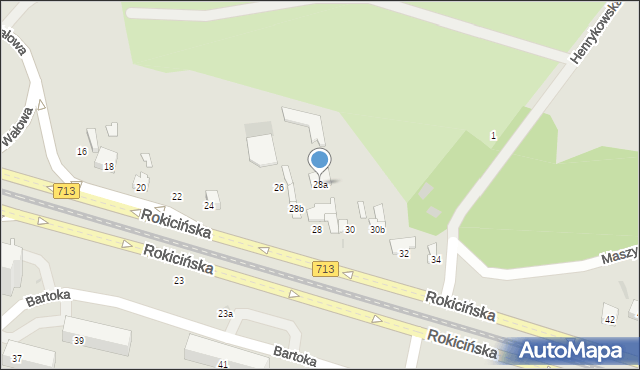 Łódź, Rokicińska, 28a, mapa Łodzi