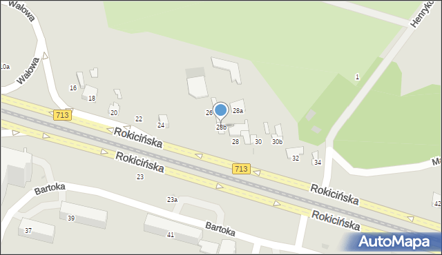 Łódź, Rokicińska, 28b, mapa Łodzi