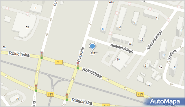 Łódź, Rokicińska, 84B, mapa Łodzi