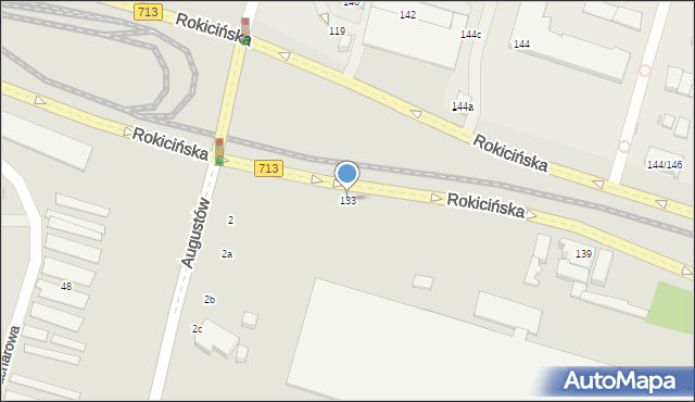 Łódź, Rokicińska, 133, mapa Łodzi