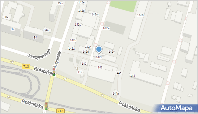 Łódź, Rokicińska, 142z, mapa Łodzi