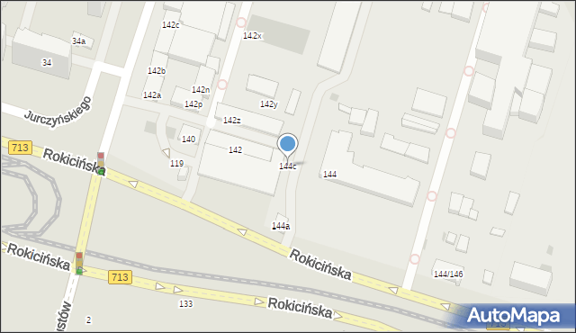 Łódź, Rokicińska, 144c, mapa Łodzi