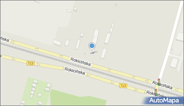 Łódź, Rokicińska, 148, mapa Łodzi