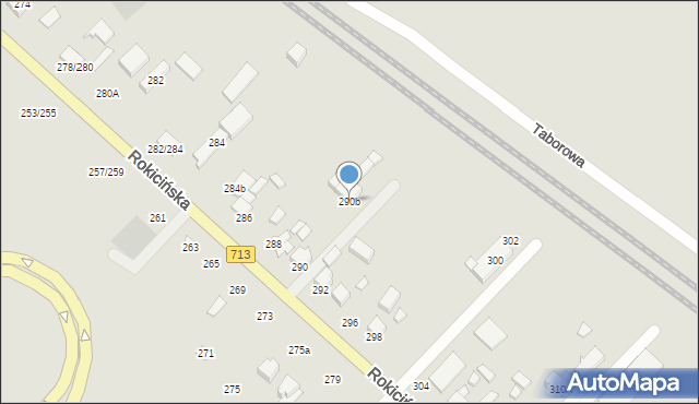 Łódź, Rokicińska, 290b, mapa Łodzi