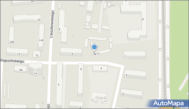 Łódź, Rogozińskiego Stefana, 7a, mapa Łodzi