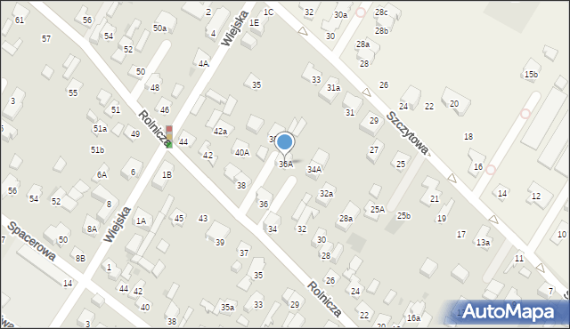 Łomianki, Rolnicza, 36A, mapa Łomianki
