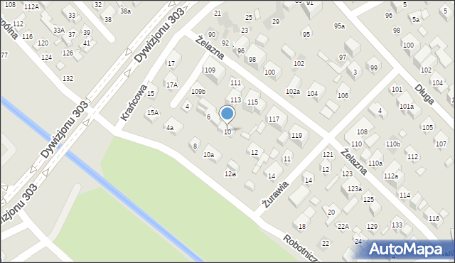 Lublin, Robotnicza, 10, mapa Lublina