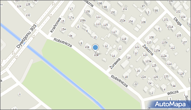 Lublin, Robotnicza, 12a, mapa Lublina