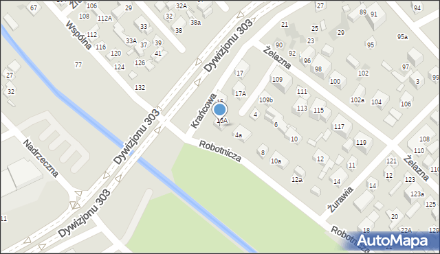 Lublin, Robotnicza, 2, mapa Lublina