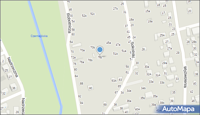 Lublin, Robotnicza, 76c, mapa Lublina