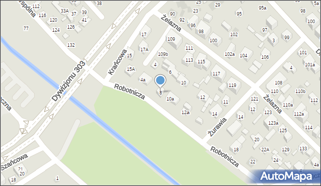 Lublin, Robotnicza, 8, mapa Lublina