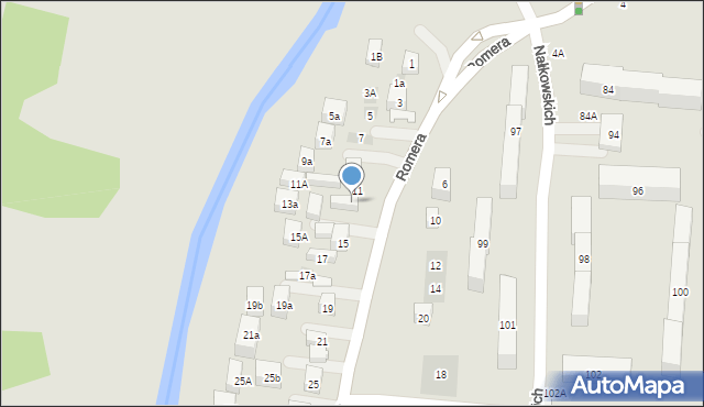 Lublin, Romera Eugeniusza, prof., 13, mapa Lublina