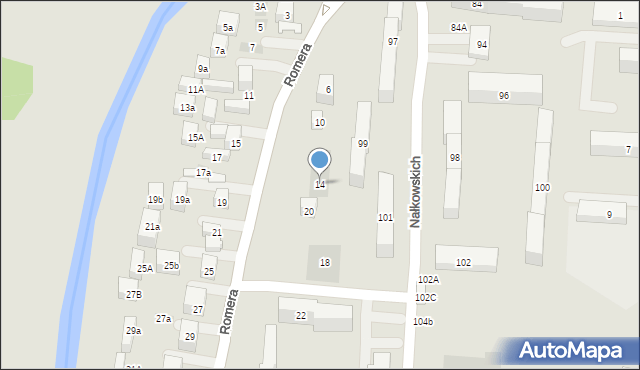 Lublin, Romera Eugeniusza, prof., 14, mapa Lublina