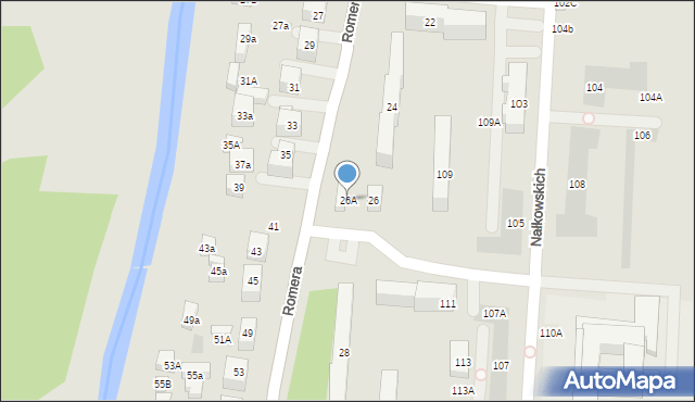 Lublin, Romera Eugeniusza, prof., 26A, mapa Lublina