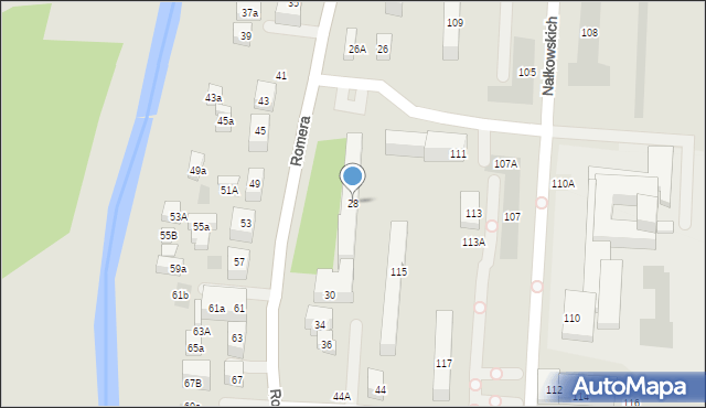 Lublin, Romera Eugeniusza, prof., 28, mapa Lublina