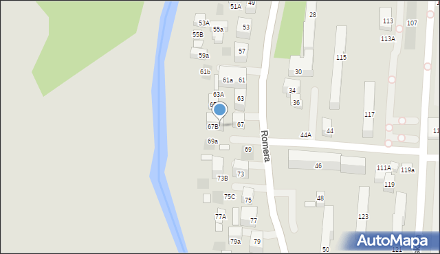 Lublin, Romera Eugeniusza, prof., 67a, mapa Lublina