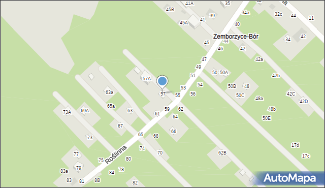 Lublin, Roślinna, 57, mapa Lublina