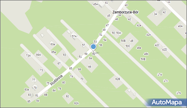 Lublin, Roślinna, 62, mapa Lublina