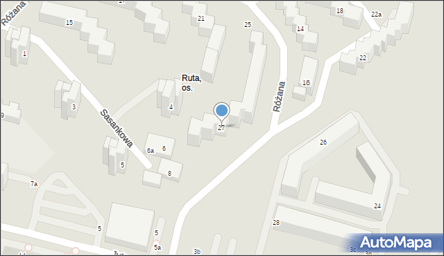 Lublin, Różana, 27, mapa Lublina