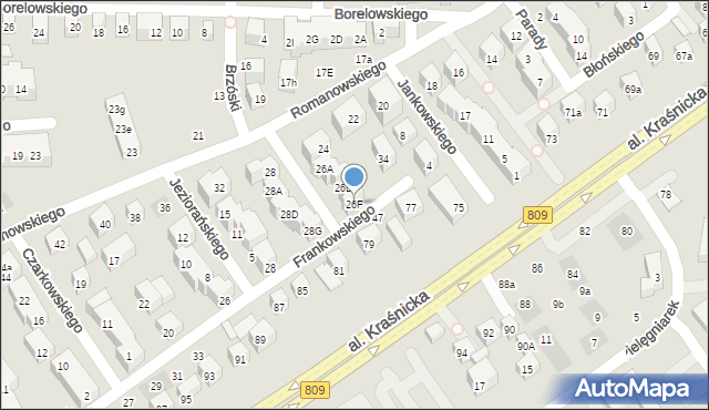 Lublin, Romanowskiego Mieczysława, 26F, mapa Lublina