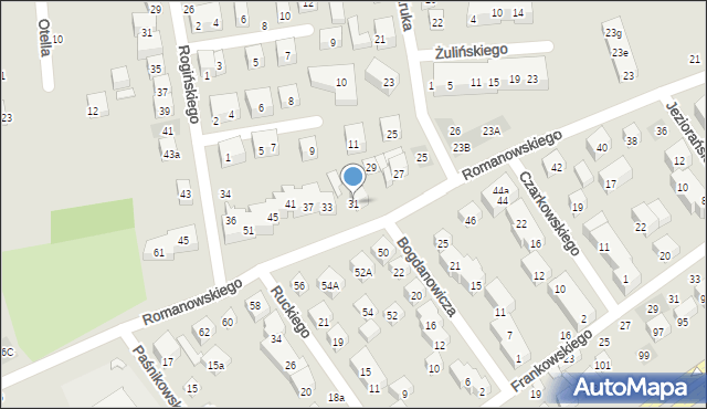 Lublin, Romanowskiego Mieczysława, 31, mapa Lublina
