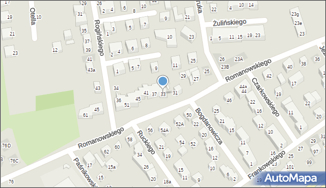 Lublin, Romanowskiego Mieczysława, 33, mapa Lublina