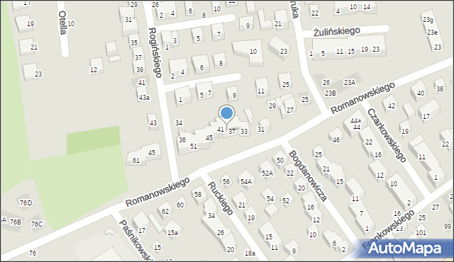 Lublin, Romanowskiego Mieczysława, 39, mapa Lublina