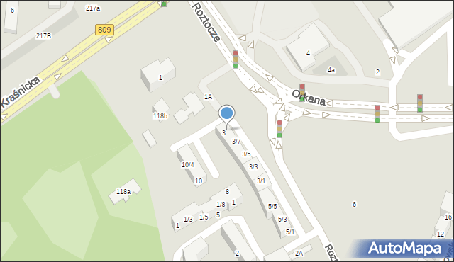 Lublin, Roztocze, 3/9, mapa Lublina