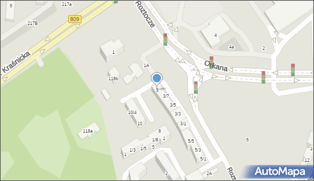 Lublin, Roztocze, 3, mapa Lublina