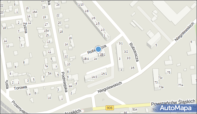 Lubliniec, Robotnicza, 1B/2, mapa Lubliniec