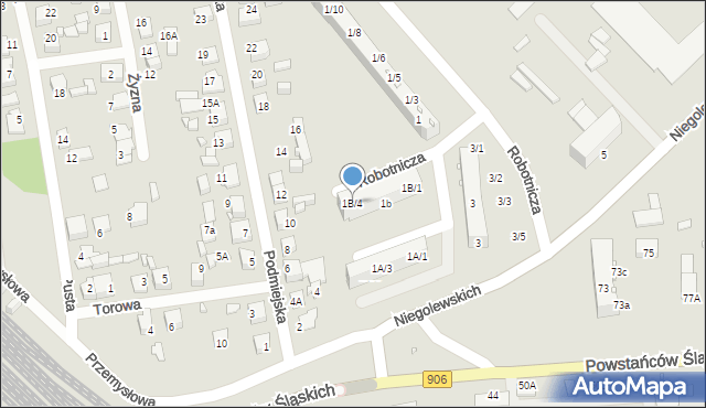 Lubliniec, Robotnicza, 1B/4, mapa Lubliniec