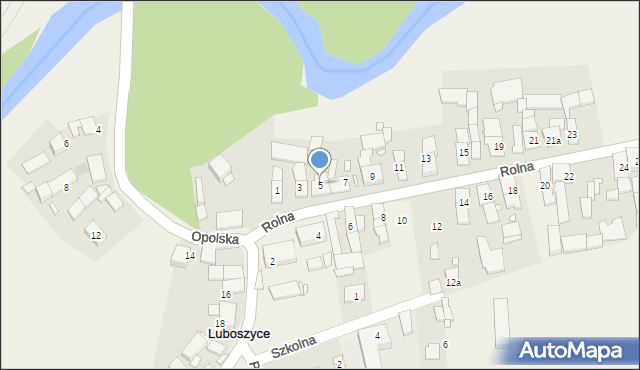 Luboszyce, Rolna, 5, mapa Luboszyce