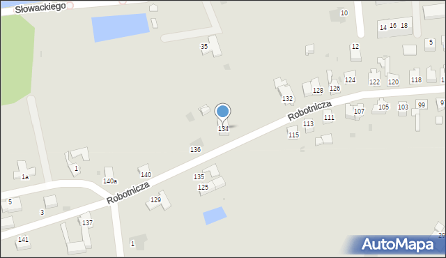 Lubsko, Robotnicza, 134, mapa Lubsko