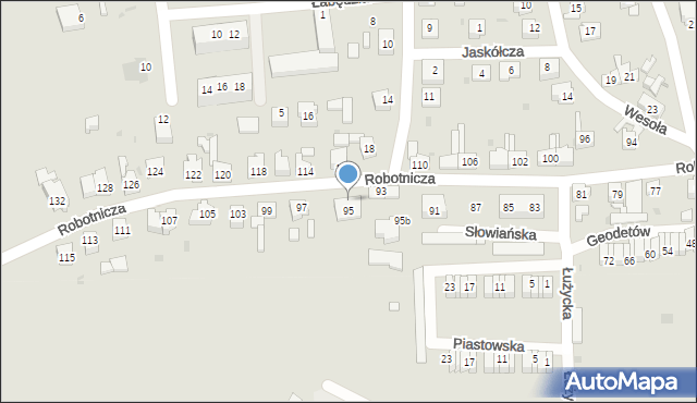 Lubsko, Robotnicza, 95a, mapa Lubsko