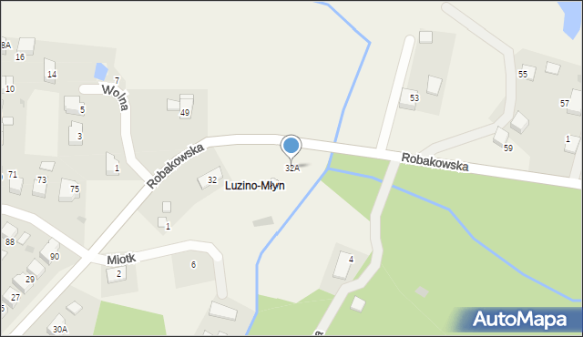 Luzino, Robakowska, 32A, mapa Luzino