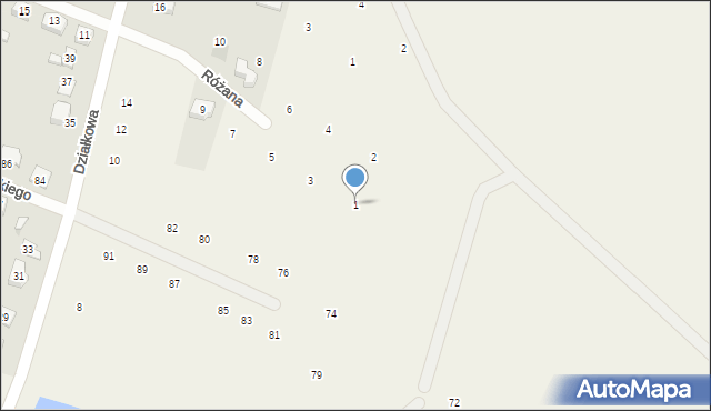 Maszewo Duże, Różana, 1, mapa Maszewo Duże