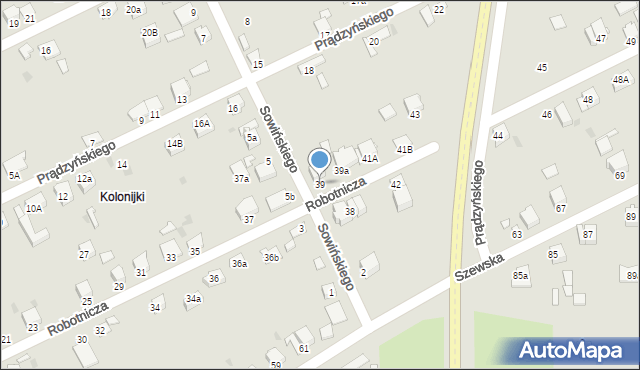 Miechów, Robotnicza, 39, mapa Miechów