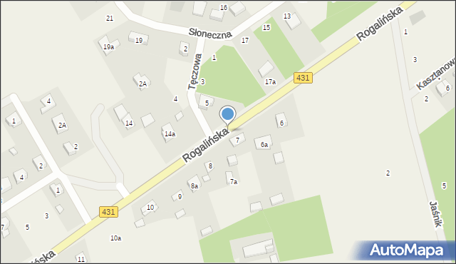 Mieczewo, Rogalińska, 7a, mapa Mieczewo