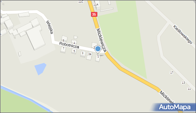 Mieroszów, Robotnicza, 1, mapa Mieroszów