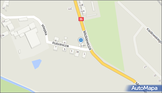 Mieroszów, Robotnicza, 2, mapa Mieroszów