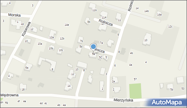 Mierzyn, Rolnicza, 5a, mapa Mierzyn