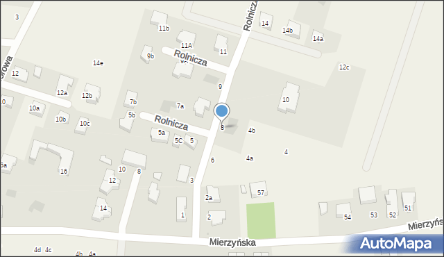 Mierzyn, Rolnicza, 8, mapa Mierzyn