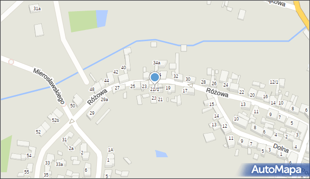 Miłosław, Różowa, 21/1, mapa Miłosław