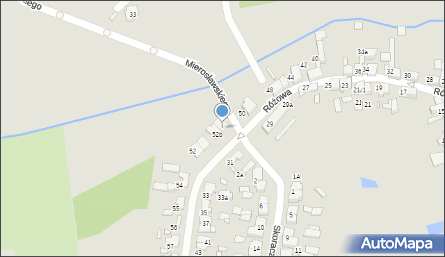 Miłosław, Różowa, 52c, mapa Miłosław