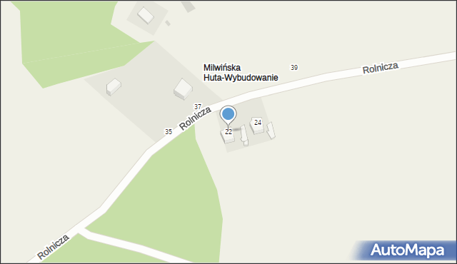 Milwino, Rolnicza, 22, mapa Milwino